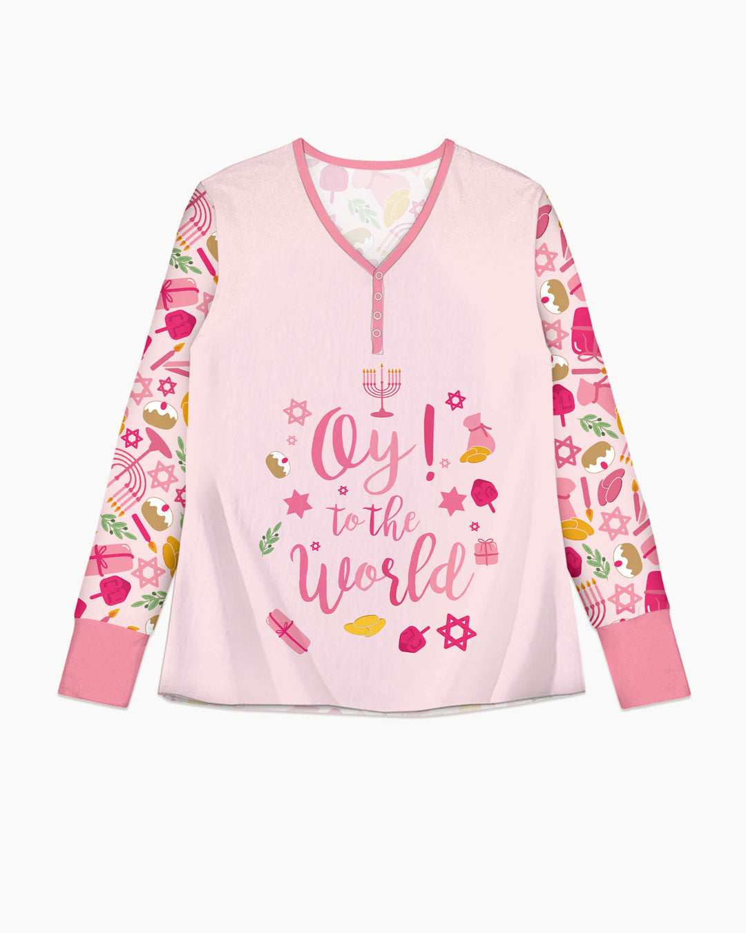 Oy to the World Hanukkah Bamboo Women Pajama Set