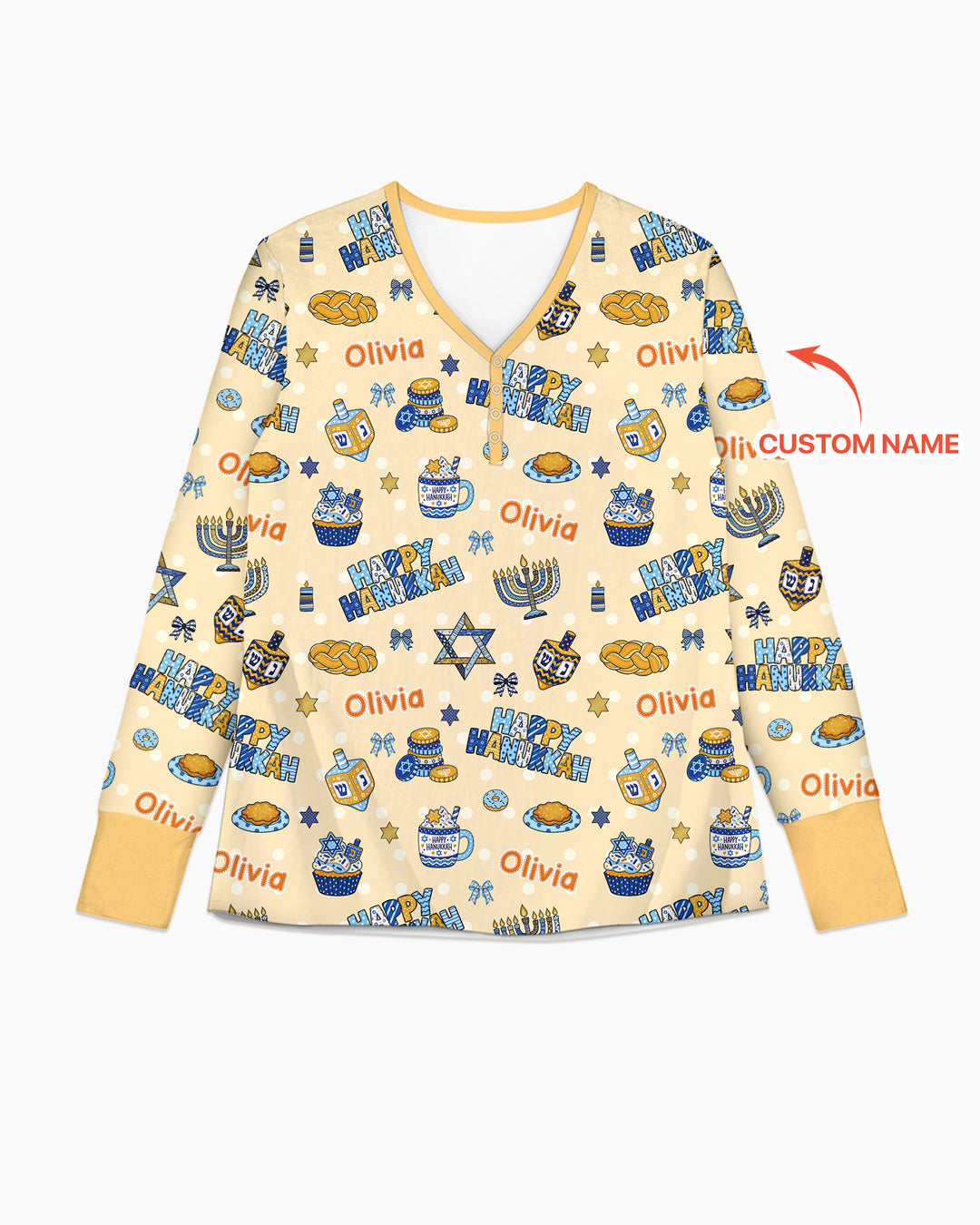 Custom Name Jewish Holiday Bamboo Women Pajama Set