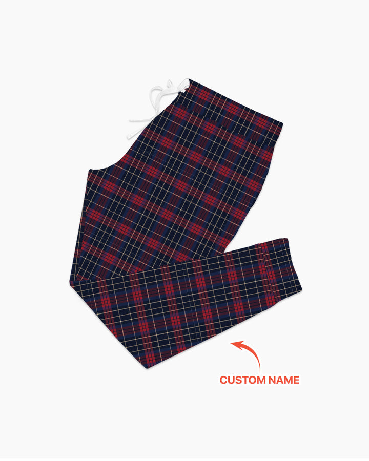 Custom Name North Pole Plaid Bamboo Women Pajama Set