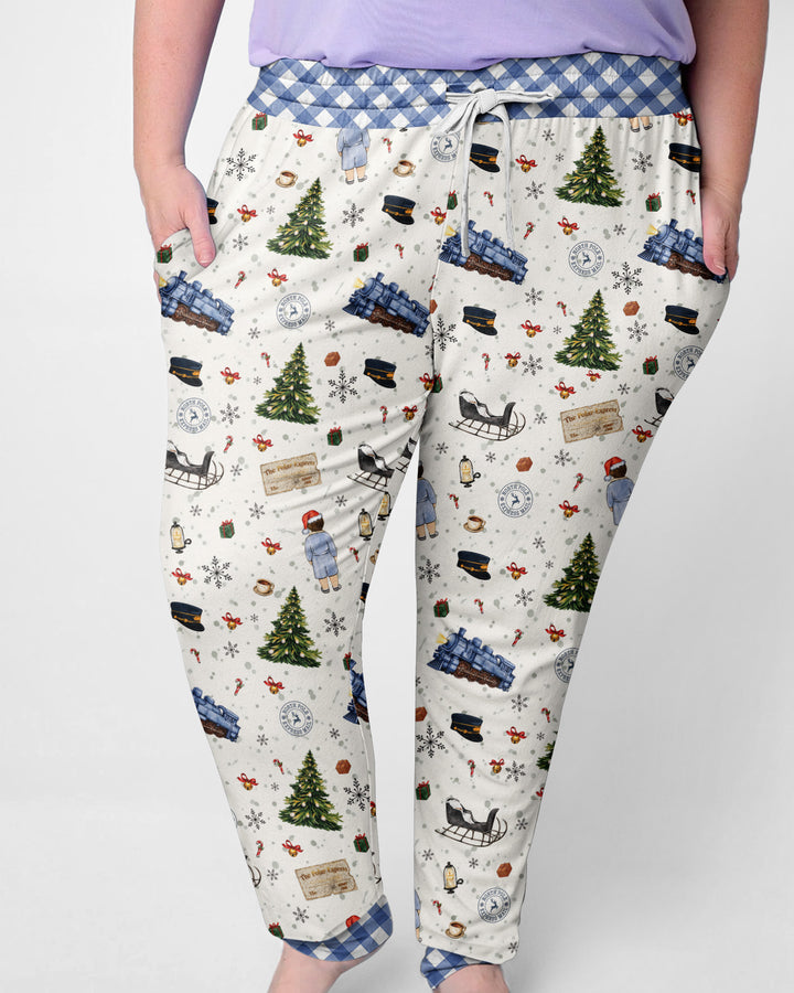 Custom Name North Pole Adventure Bamboo Women Pajama Set
