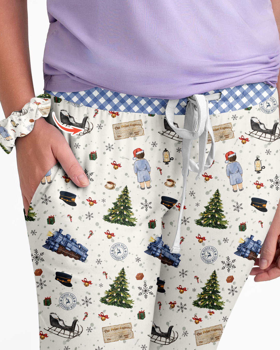 Custom Name North Pole Adventure Bamboo Women Pajama Set