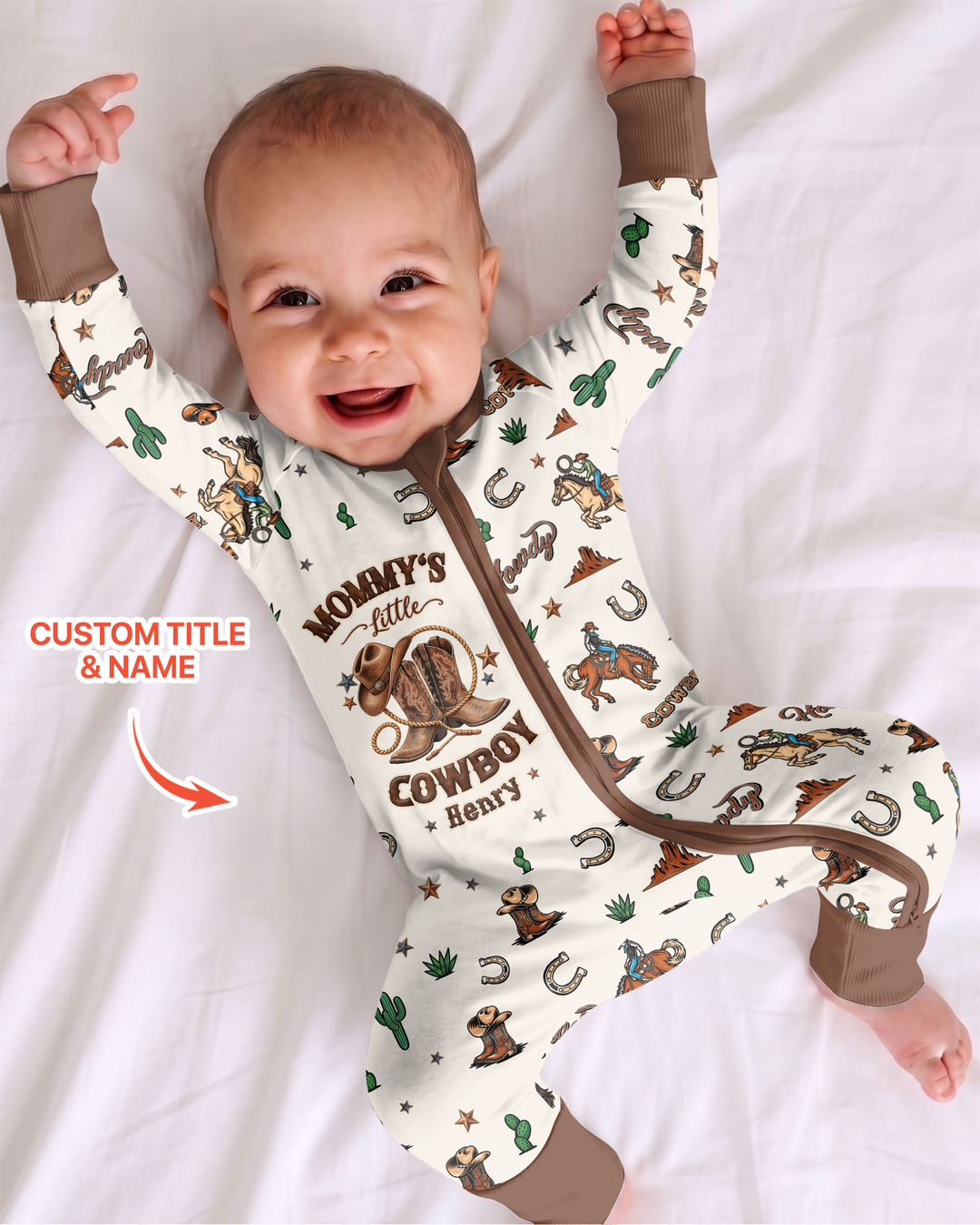 Personalized Family's Little Cowboy Bamboo Convertible Zippy