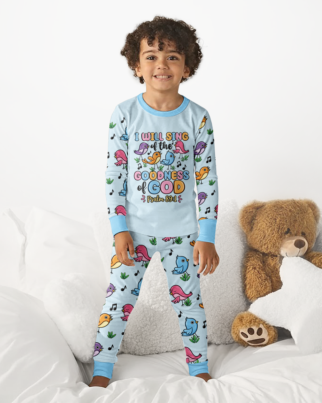I Will Sing of the Goodness of God Bamboo Two Piece Long Sleeve Pajama Set