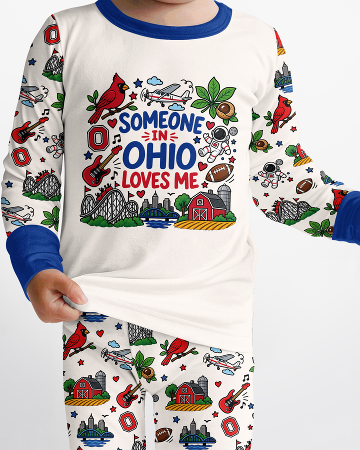 Someone in Ohio Loves Me Bamboo Two Piece Long Sleeve Pajama Set