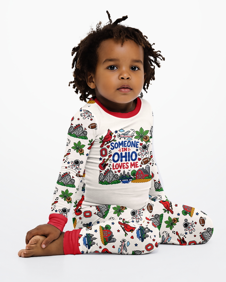 Someone in Ohio Loves Me Bamboo Two Piece Long Sleeve Pajama Set