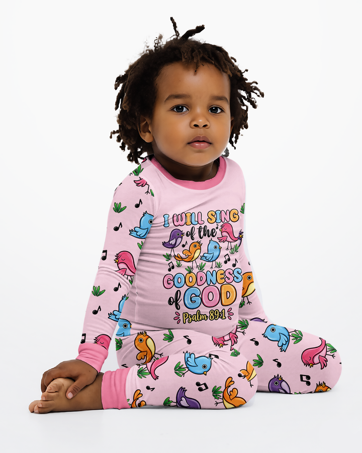 I Will Sing of the Goodness of God Bamboo Two Piece Long Sleeve Pajama Set