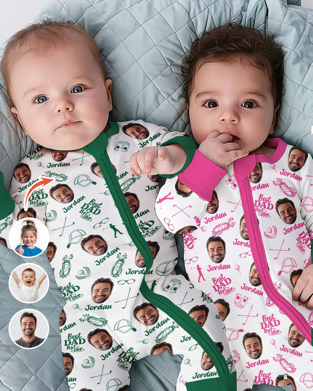 Custom Photo Best Dad By Par Bamboo Convertible Zippy