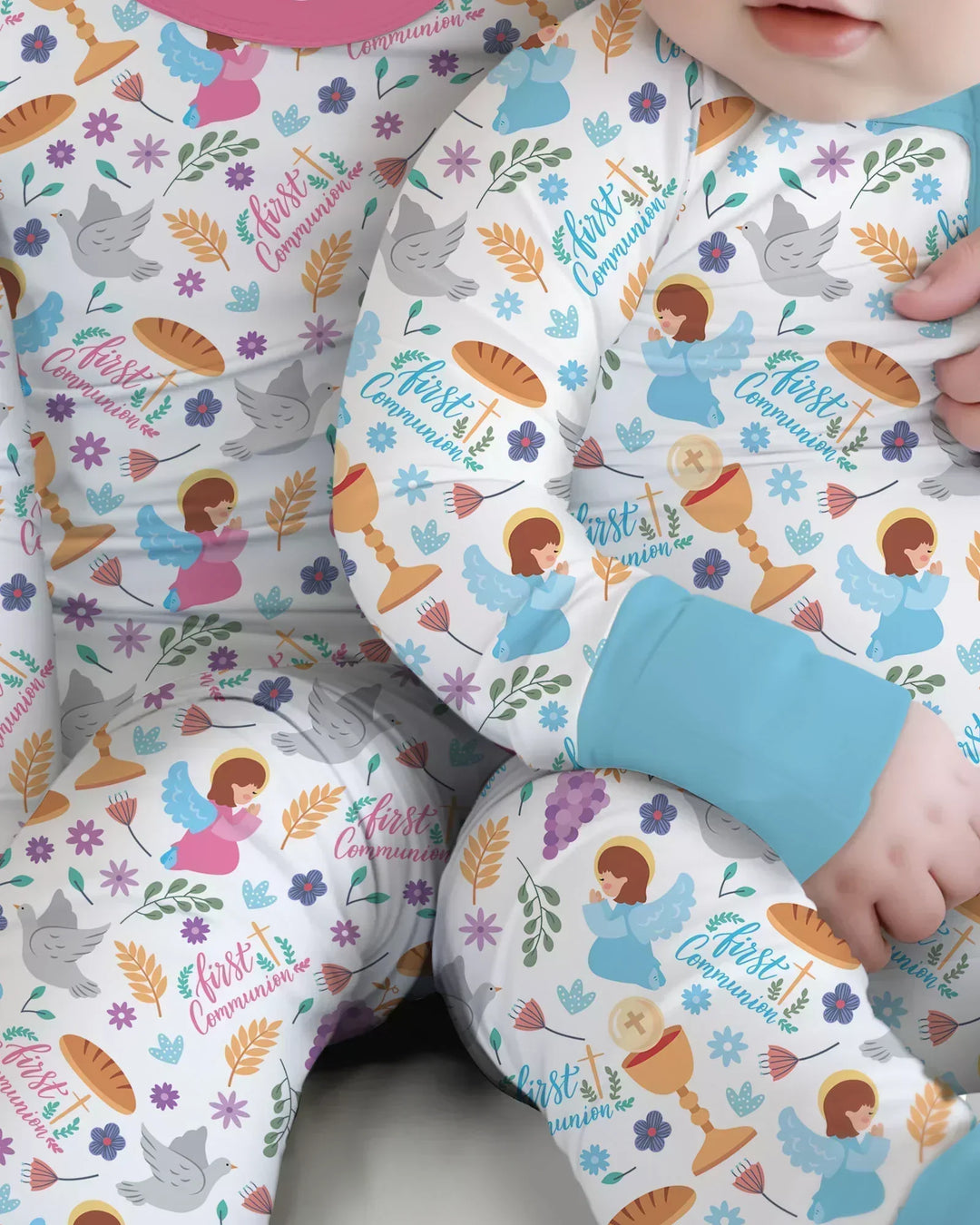 Zweiteiliges Langarm-Pyjama-Set mit Sommerfrüchten