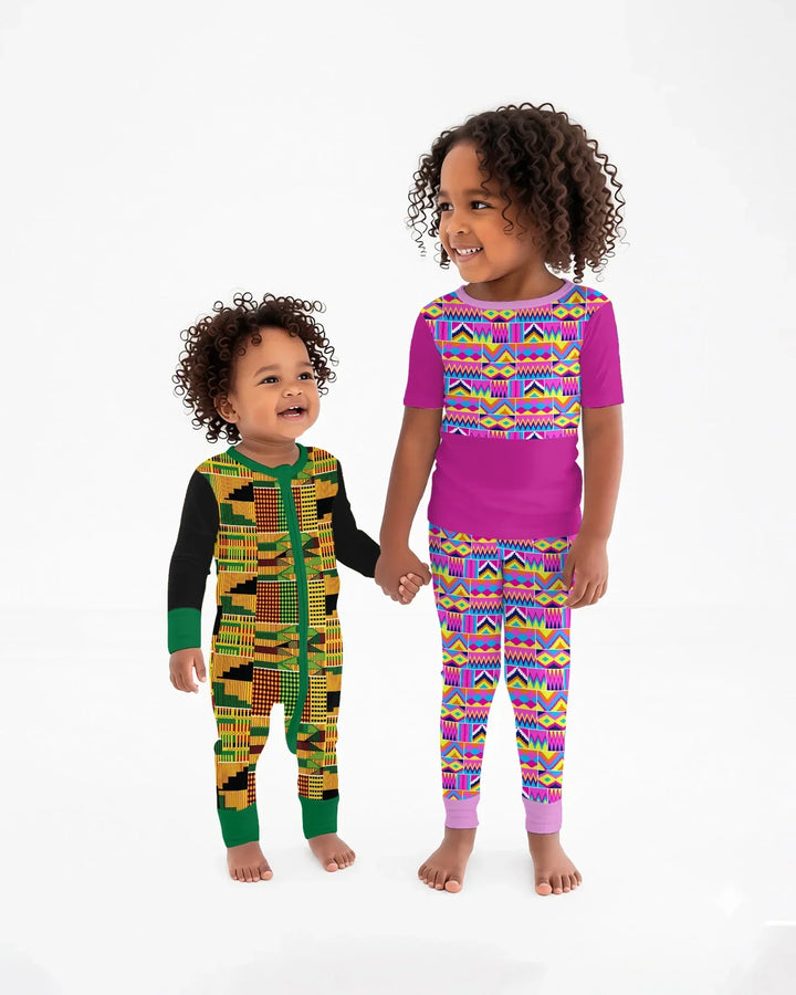 Zweiteiliges Langarm-Pyjama-Set mit Sommerfrüchten