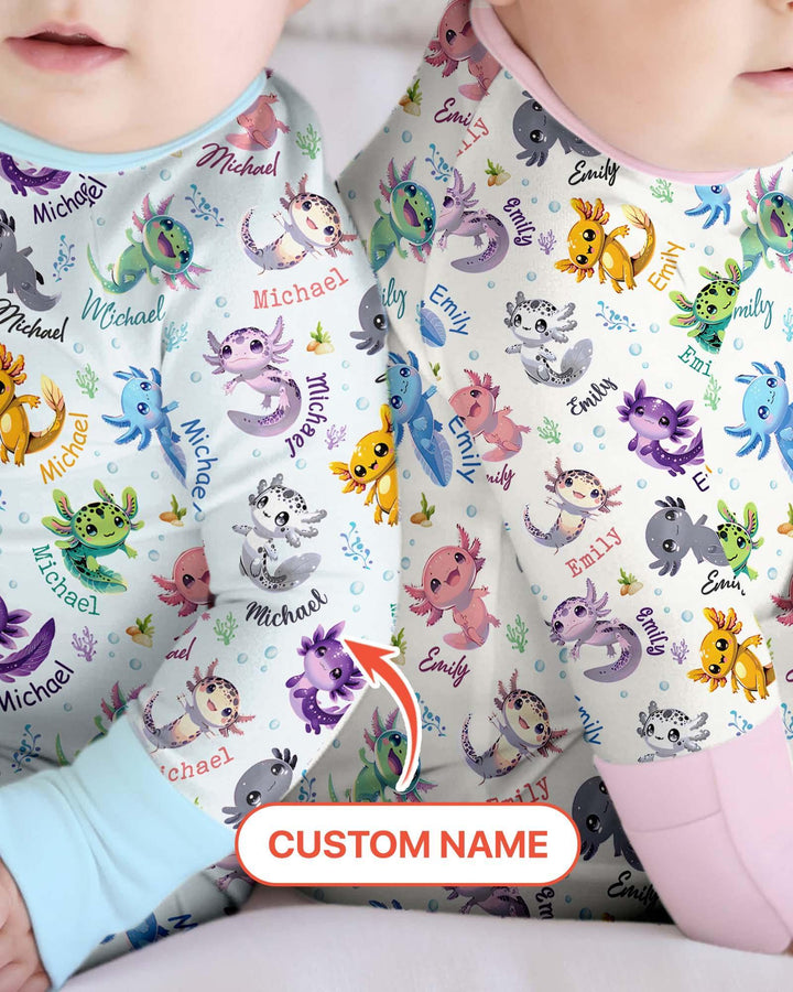 I Love You Axolotl Custom Name Bamboo Convertible Zippy