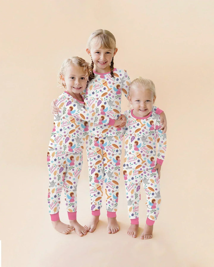 Zweiteiliges Langarm-Pyjama-Set mit Sommerfrüchten