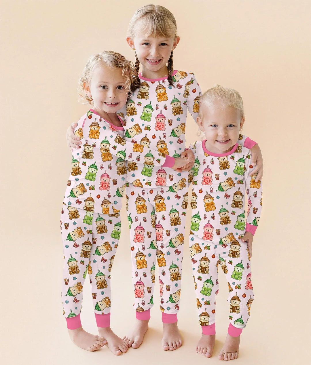 Zweiteiliges Langarm-Pyjama-Set mit Sommerfrüchten