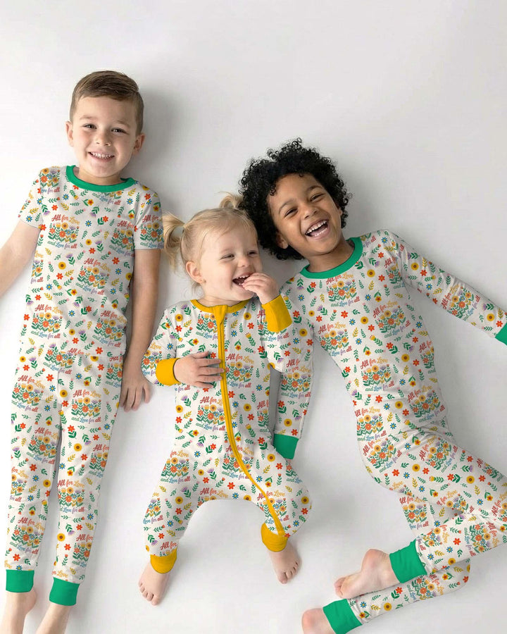 Zweiteiliges Langarm-Pyjama-Set mit Sommerfrüchten