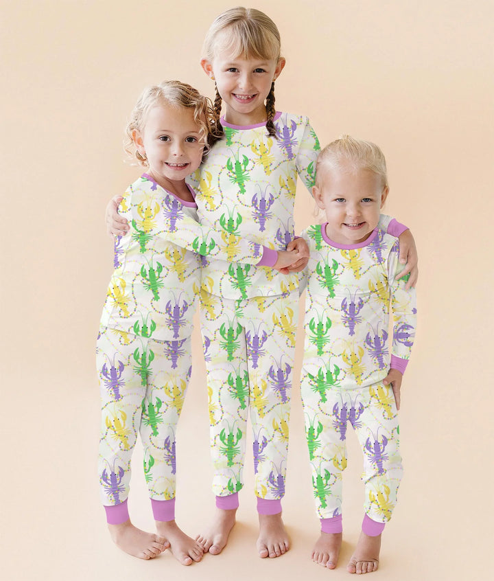 Zweiteiliges Langarm-Pyjama-Set mit Sommerfrüchten