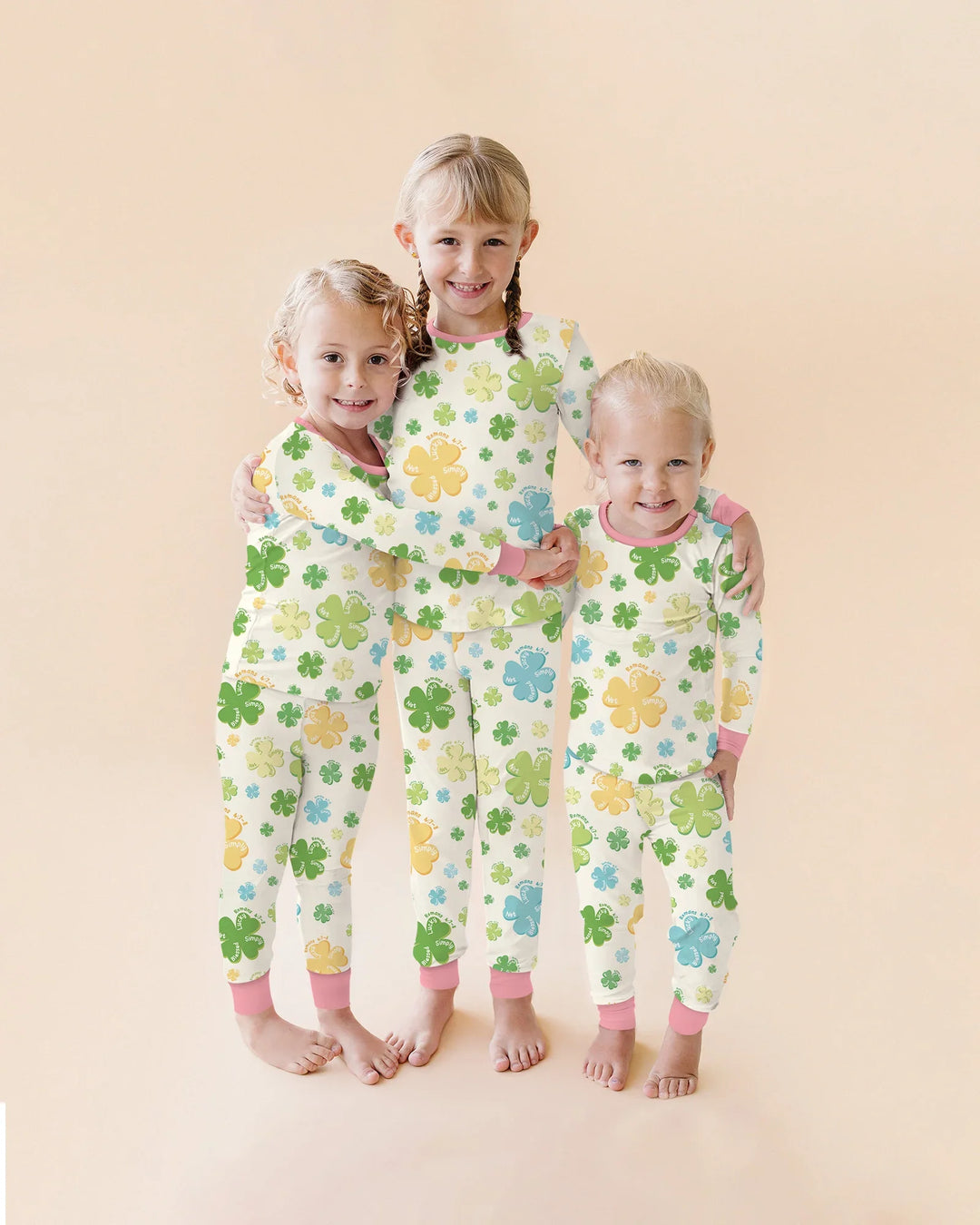 Shamrocks Print St. Patrick's Day Bamboo Two Piece Long Sleeve Pajama Set