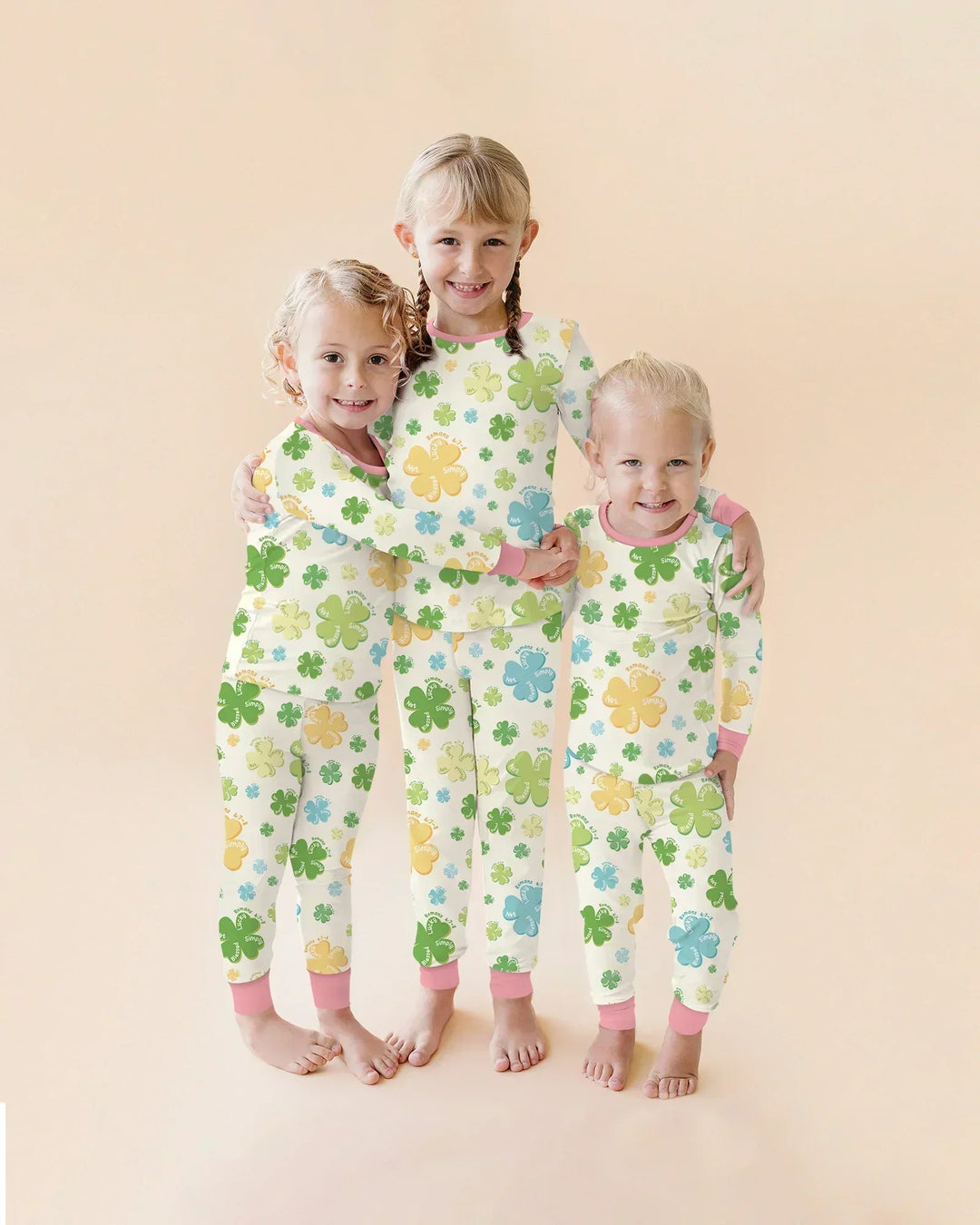 Kleeblatt-Print St. Patrick's Day Bambus-Rundhalsshirt