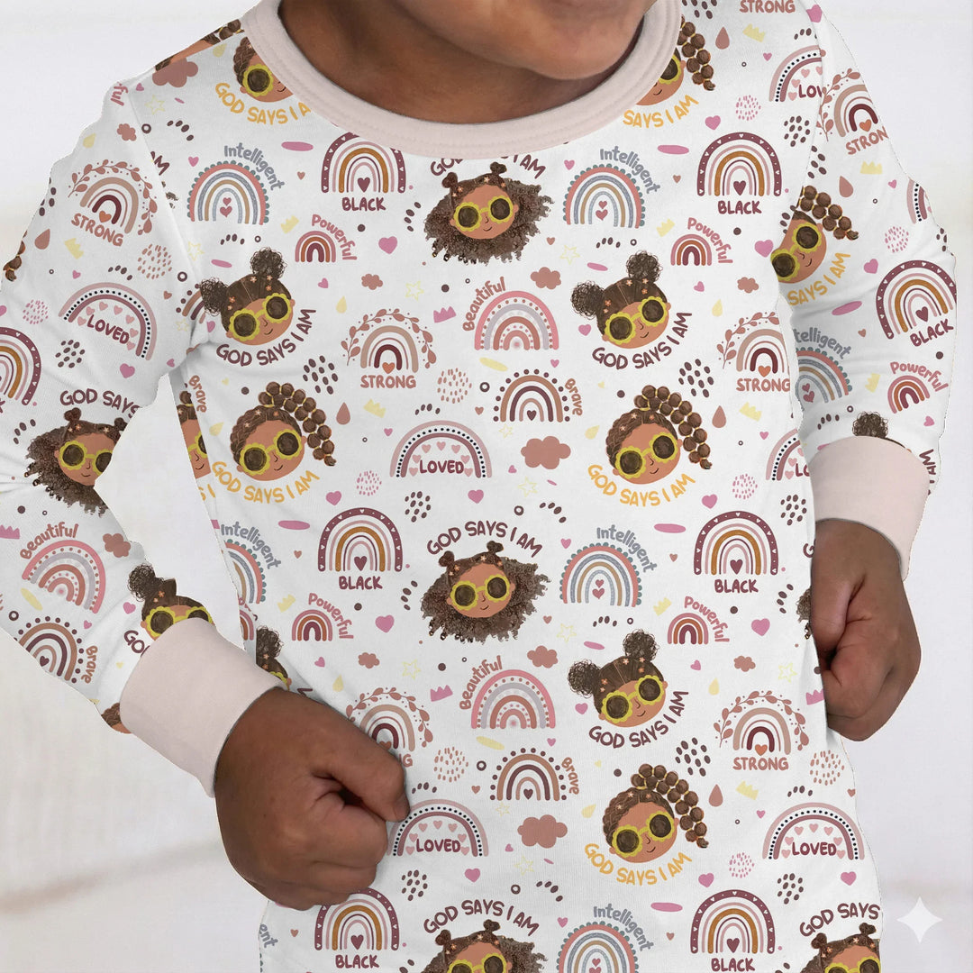 Zweiteiliges Langarm-Pyjama-Set mit Sommerfrüchten