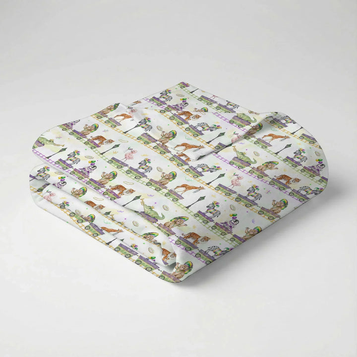 Mardi Gras Jungle Krewe Bamboo Swaddle Blanket