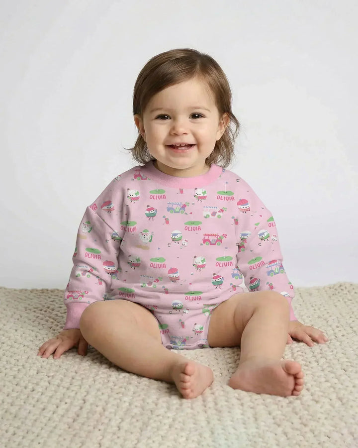 Cute Golf ball Bamboo Bubble Romper