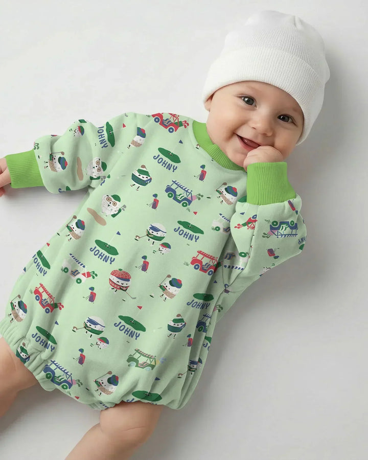 Cute Golf ball Bamboo Bubble Romper
