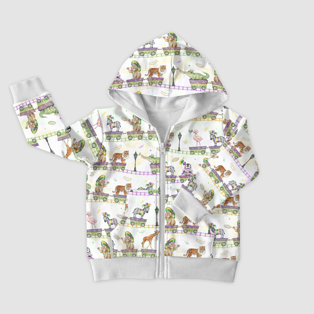 Mardi Gras Jungle Krewe Bamboo Zip Hoodie