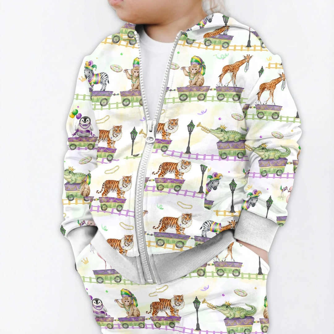 Mardi Gras Jungle Krewe Bamboo Zip Hoodie