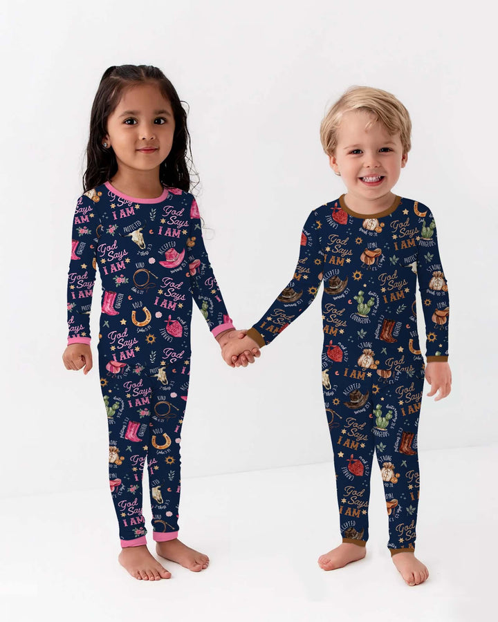 Zweiteiliges Langarm-Pyjama-Set mit Sommerfrüchten