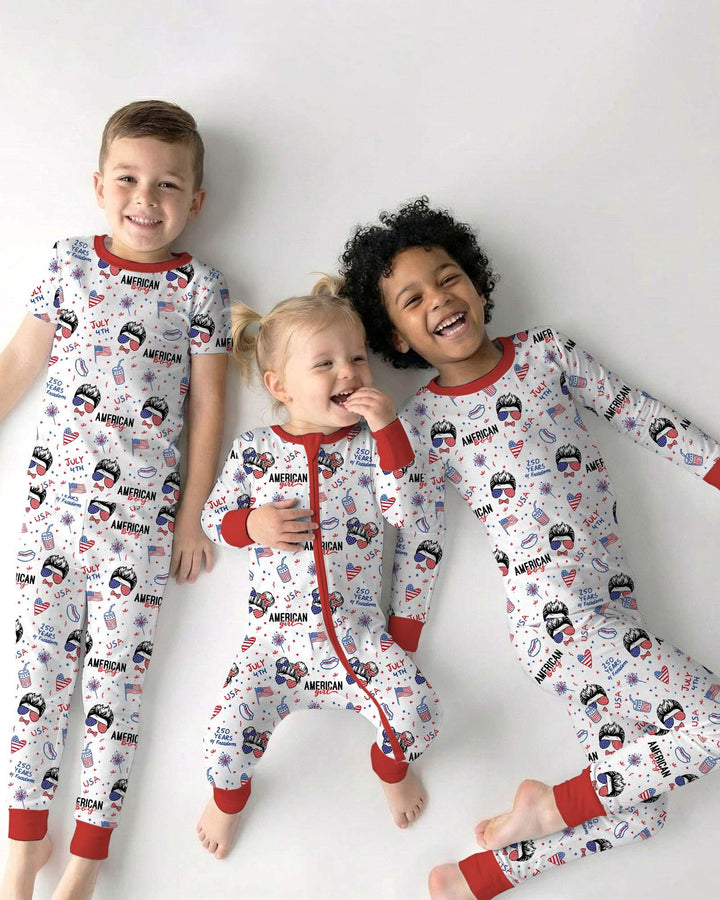 Zweiteiliges Langarm-Pyjama-Set mit Sommerfrüchten