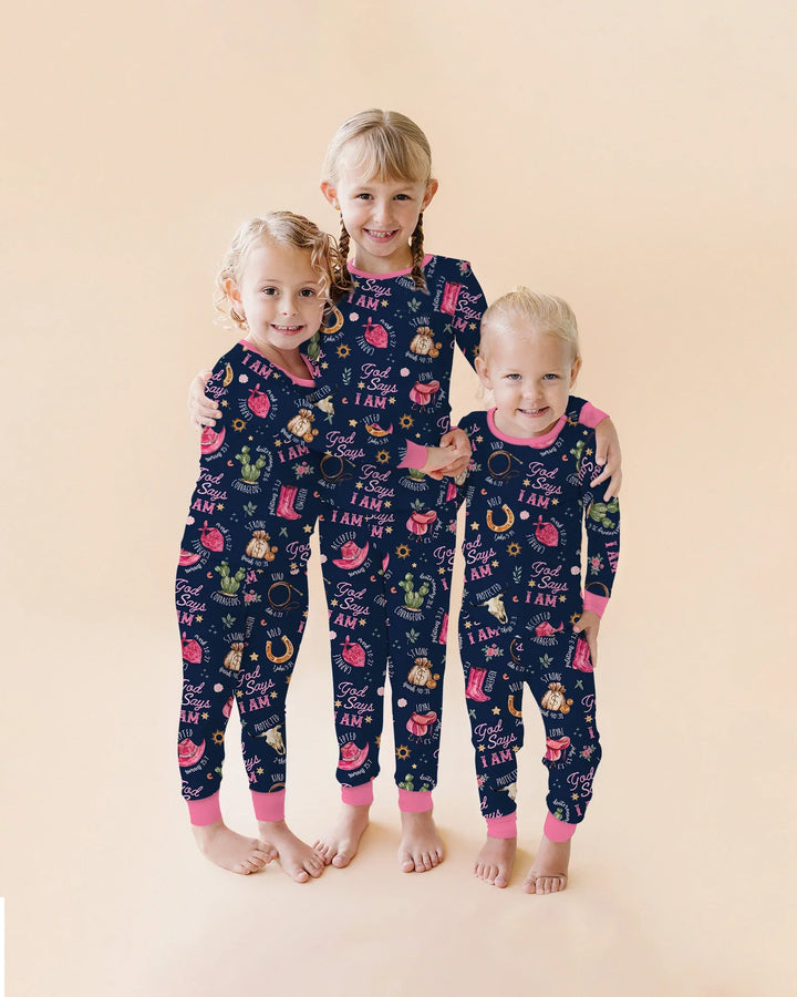Zweiteiliges Langarm-Pyjama-Set mit Sommerfrüchten