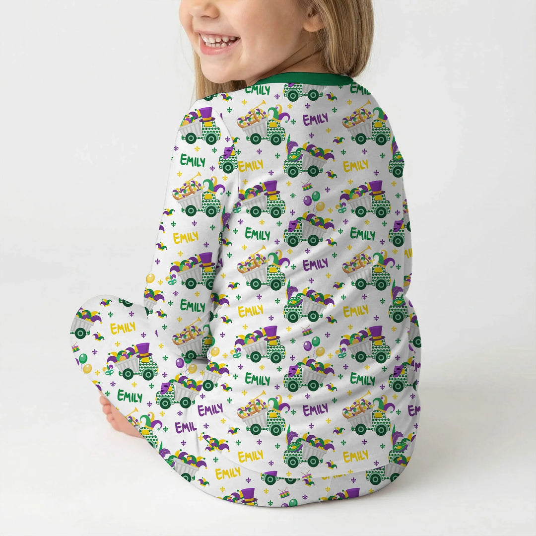 Zweiteiliges Langarm-Pyjama-Set mit Sommerfrüchten