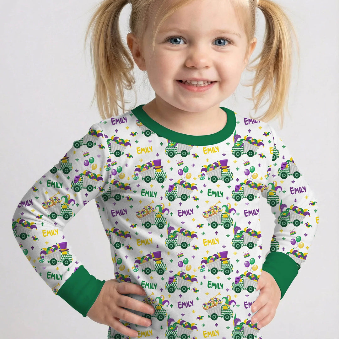 Zweiteiliges Langarm-Pyjama-Set mit Sommerfrüchten