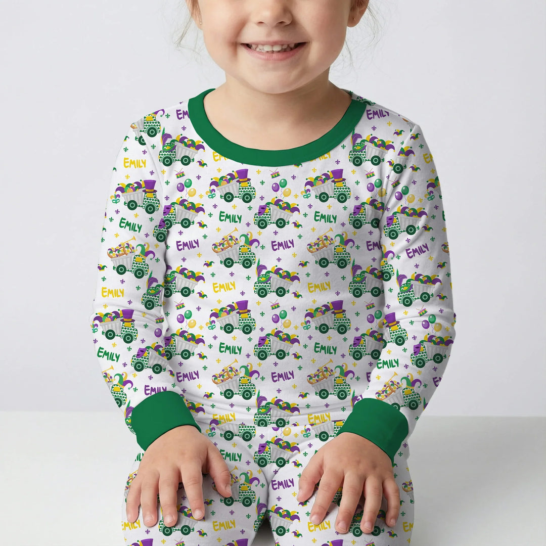 Zweiteiliges Langarm-Pyjama-Set mit Sommerfrüchten