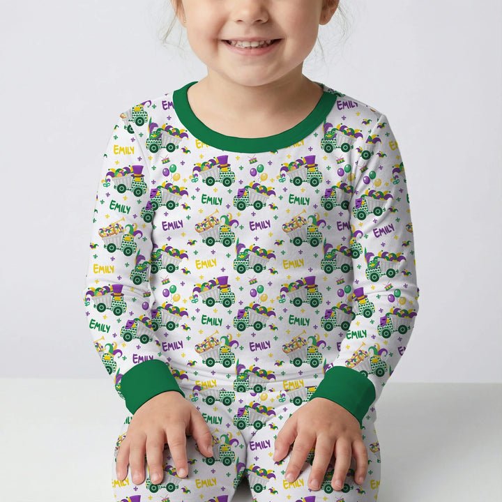 Zweiteiliges Langarm-Pyjama-Set mit Sommerfrüchten