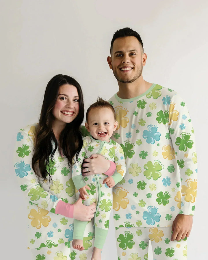 Shamrocks Print St. Patrick's Day Bamboo Bubble Romper