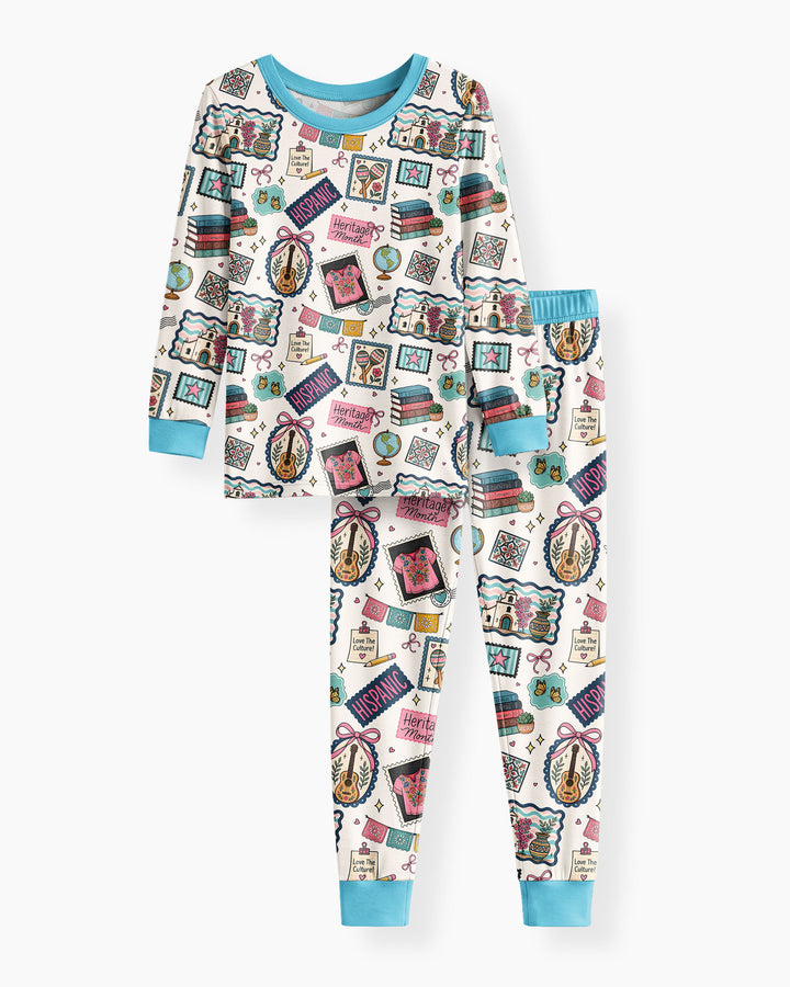 Happy Hispanic Heritage Month Bamboo Two Piece Long Sleeve Pajama Set