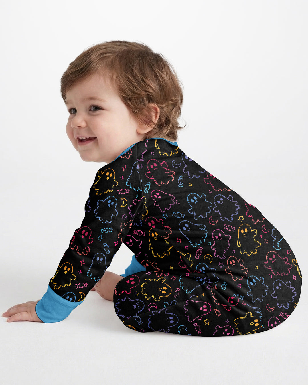 Halloween Colorful Neon Ghost Baby Boo  Bamboo Convertible Zippy