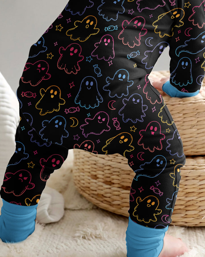Halloween Colorful Neon Ghost Baby Boo  Bamboo Convertible Zippy