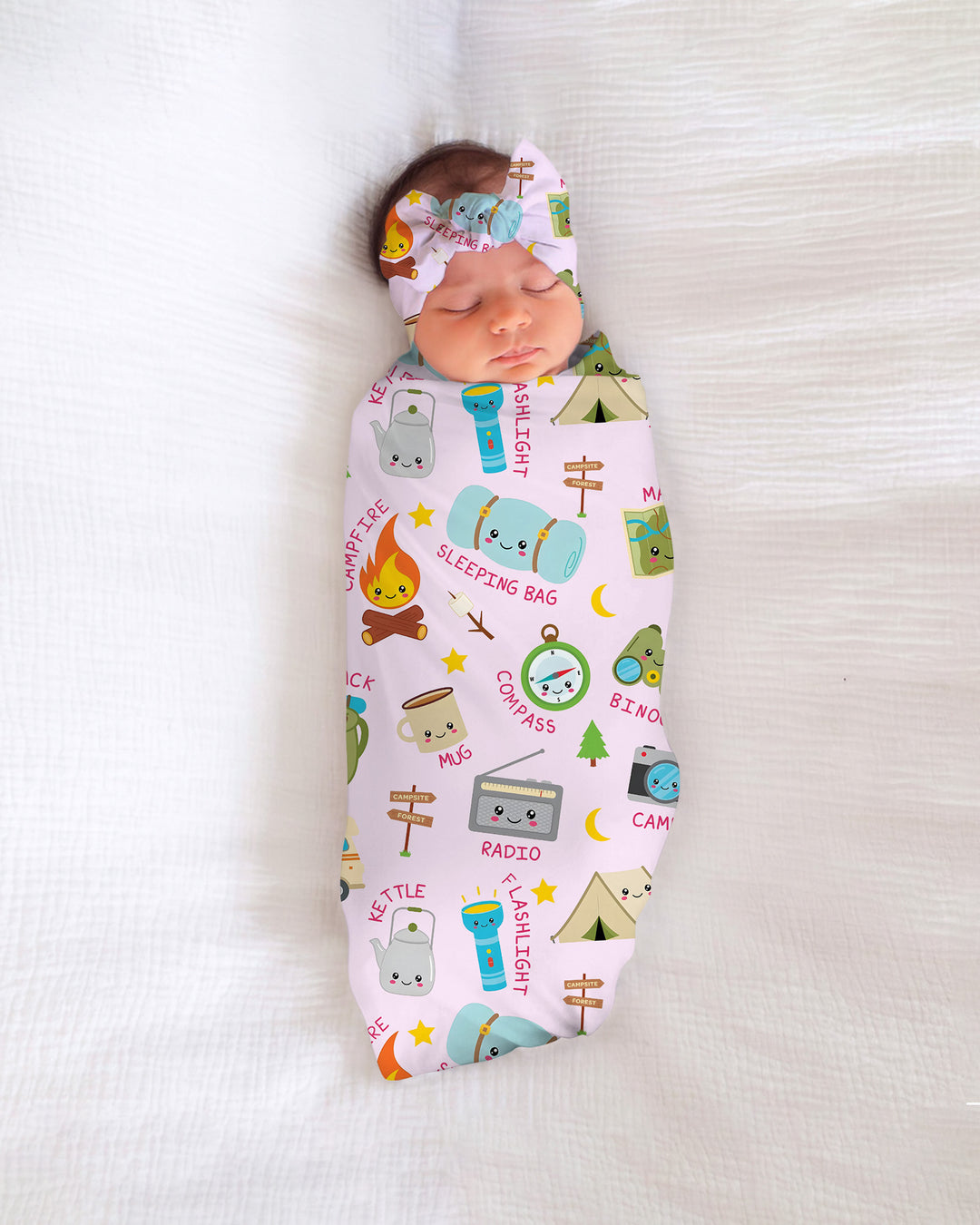 Little Camp Adventure Family Matching Bamboo Swaddle Blanket