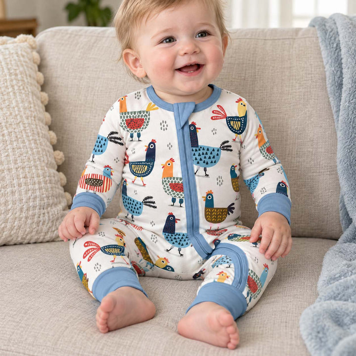 Modern Chicken Parade Bamboo Convertible Zippy