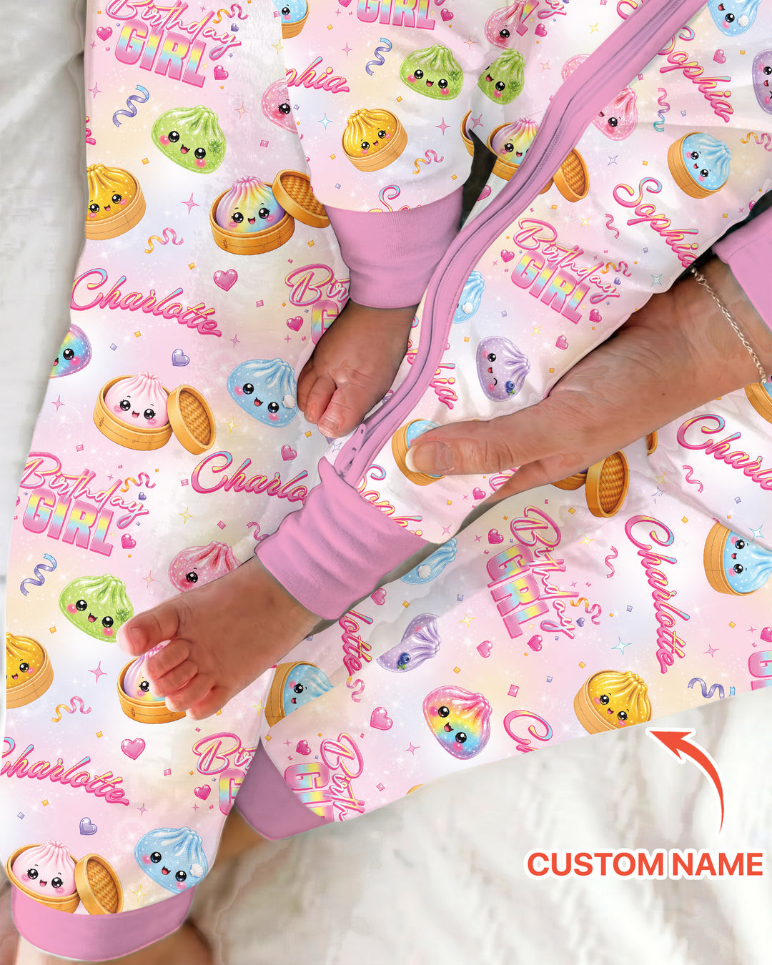 Zweiteiliges Langarm-Pyjama-Set mit Sommerfrüchten