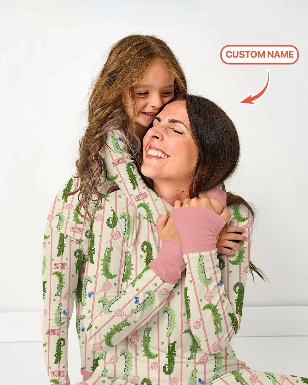 Custom Name Tennis Crocodiles Bamboo Women Pajama Set