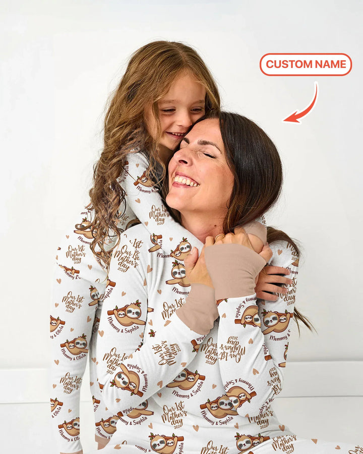 Zweiteiliges Langarm-Pyjama-Set mit Sommerfrüchten