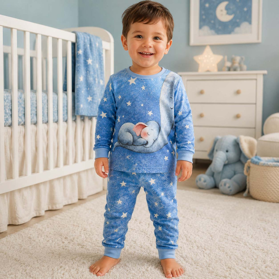 Mother Elephant Cuddle Bamboo Two Piece Long Sleeve Pajama Set