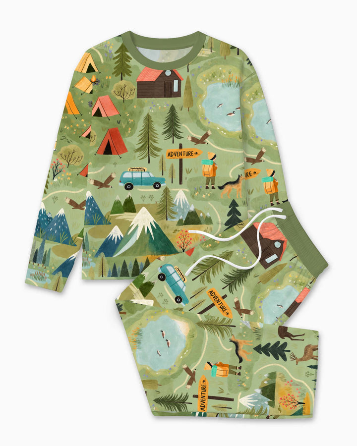 Mountain Camping Adventure Bamboo Men's Pajama Set