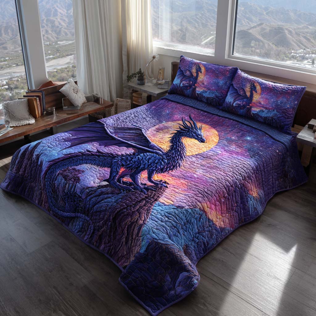 Mystic Dragon Flight Bamboo Quilt Bedding Set