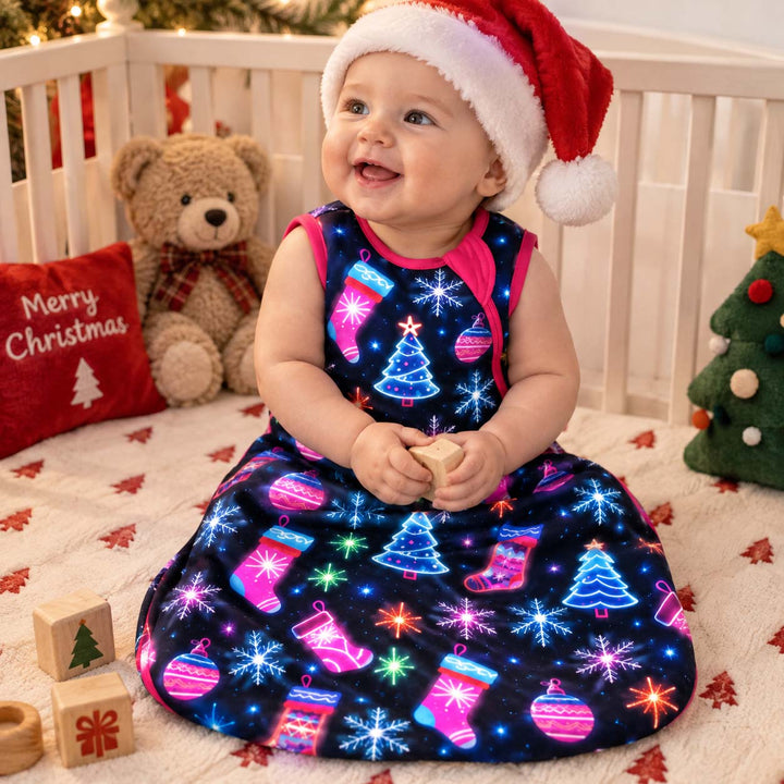 Neon Christmas Night Bamboo Sleep Bag