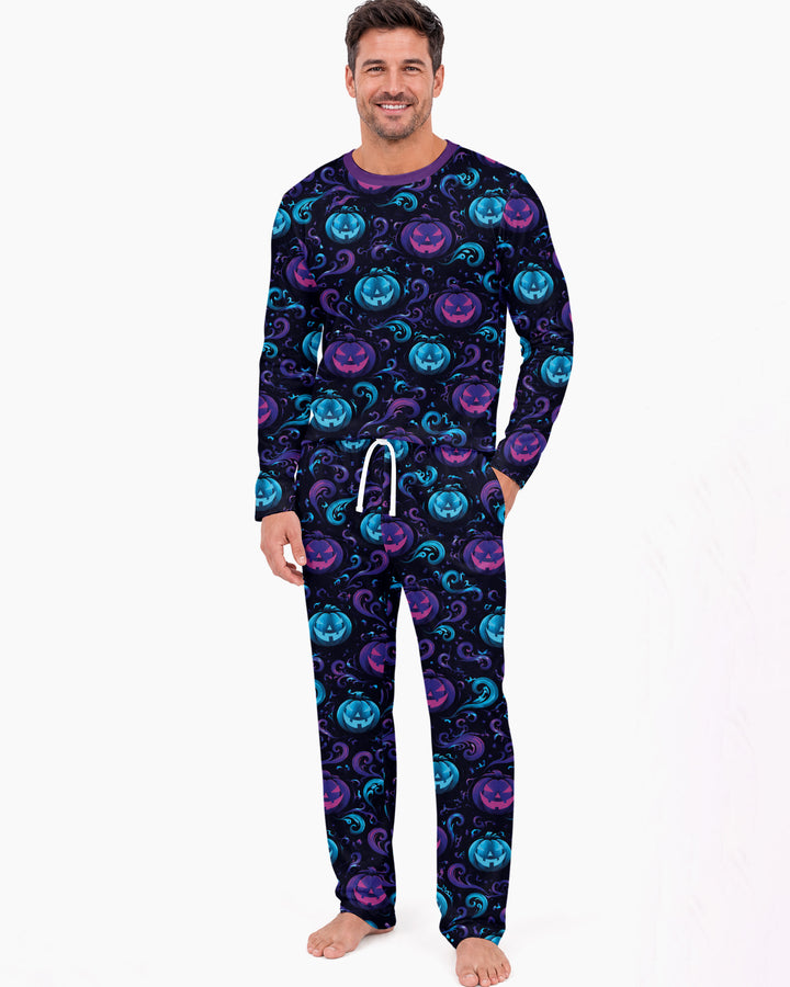 Neon Pumpkin Glow Bamboo Men's Pajama Set