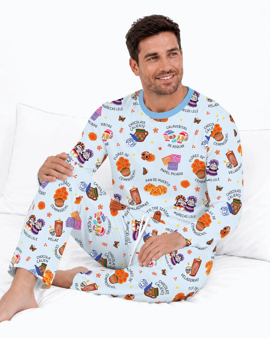 Tis the Dia De Muertos Bamboo Men's Pajama Set