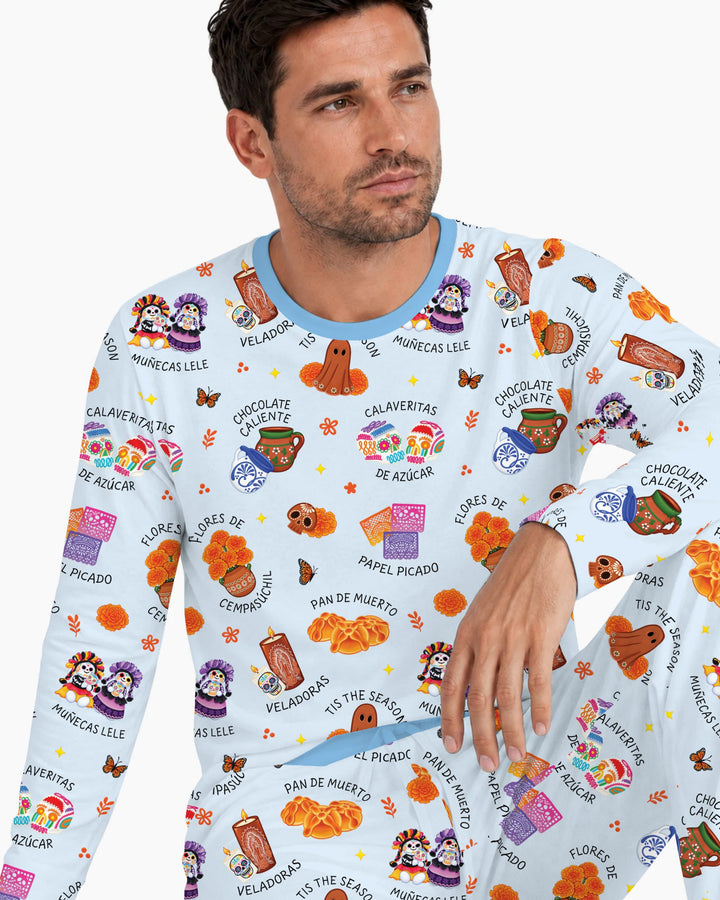 Tis the Dia De Muertos Bamboo Men's Pajama Set