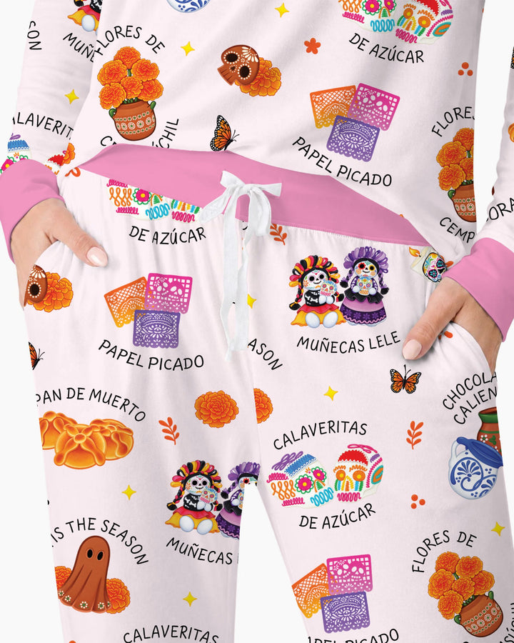 Tis the Dia De Muertos Bamboo Women Pajama Set